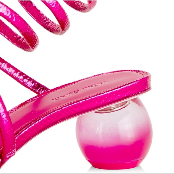 Cult Gaia Freya wrap around metallic pink sandals. - Picture 3 of 8